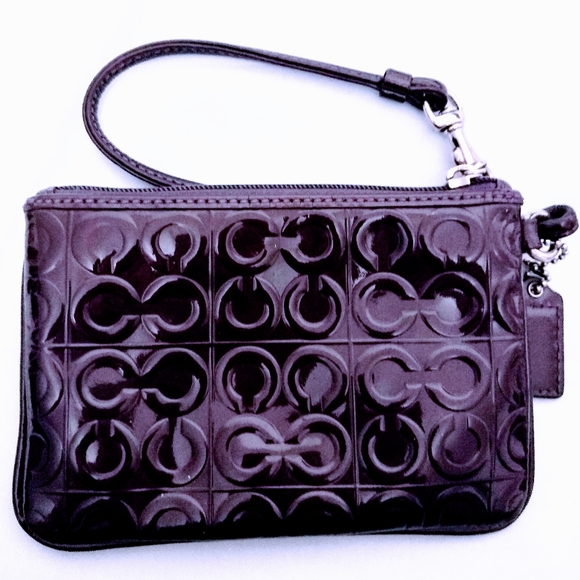 Coach Raised C Patent Leather Julia Wristlet - Picture 2 of 3